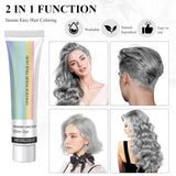 Tintura per capelli Grigio Argento Crema Colorante Per Capelli Grigio Argento Naturale, Crema Colorante Per Capelli Grigio Grigio Argento, Crema Colorante Per Capelli Naturale Grigio Argento Tinta Per Capelli Grigia per tutti i tipi di capelli con 1 Massaggiatore Del Cuoio Capelluto (100ml) Tinture per capelli Naty Shop