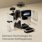 Siemens EQ900 TQ903D03 Macchina per caffè espresso automatica, Controllo app, Display touch intuitivo, Modalità Barista, AromaBoost, Riduzione del rumore, Macinacaffè Premium, Pulizia automatica a vapore, 1500 W, Acciaio inossidabile