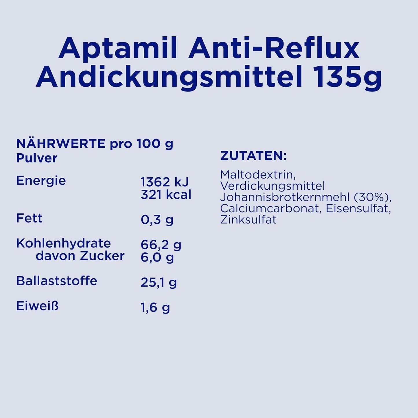 Aptamil Anti-Reflusso - Formula completa dalla nascita Gestione dietetica Vomito e rigurgito Alimenti per bambini Latte in polvere 6 x 135 g