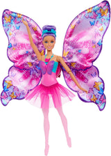 Barbie Dance And Flutter 2-in-1, bambola trasformabile da ballerina a farfalla, con ali apribili, capelli viola, gioielli per capelli e tutù staccabile, HXJ10 Naty Shop Dolls Titolo predefinito
