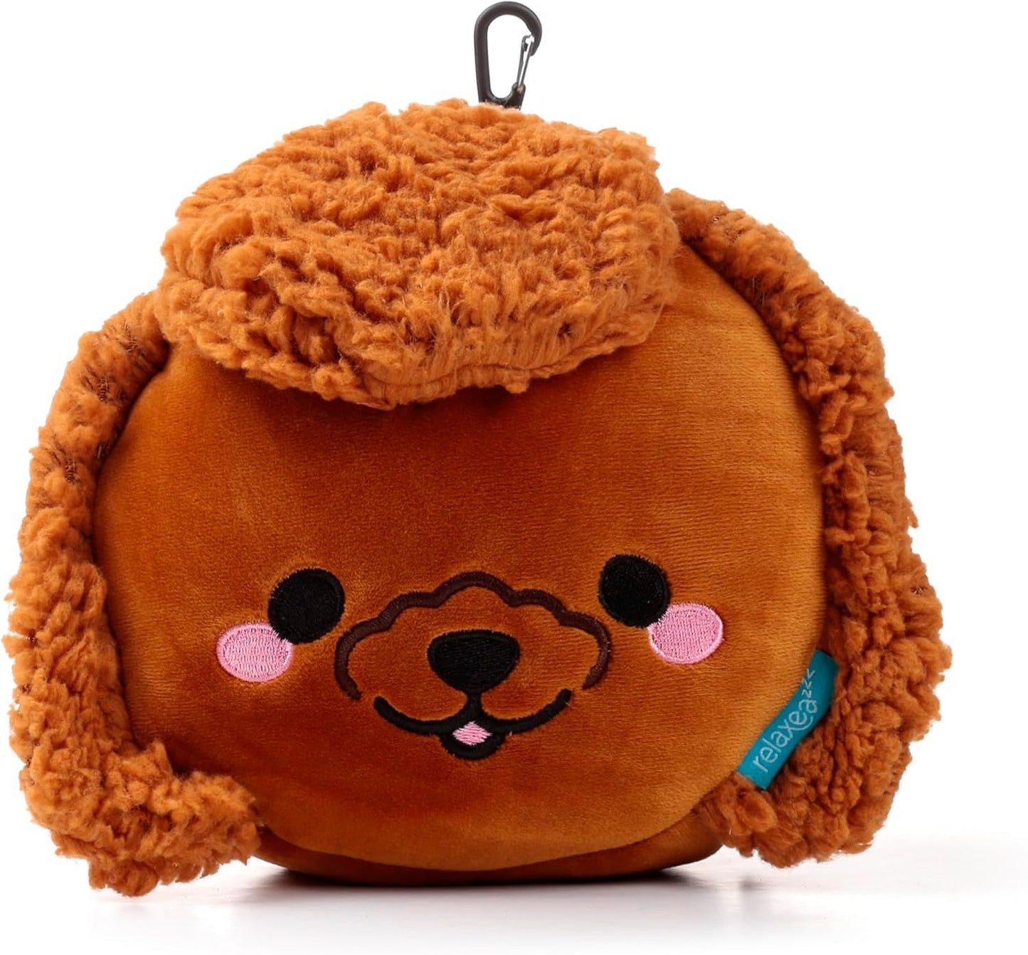 Cuscino da viaggio Puckator con maschera per gli occhi Relaxeazzz - Gigi il barboncino - simpatici animali Cuscini da viaggio Naty Shop