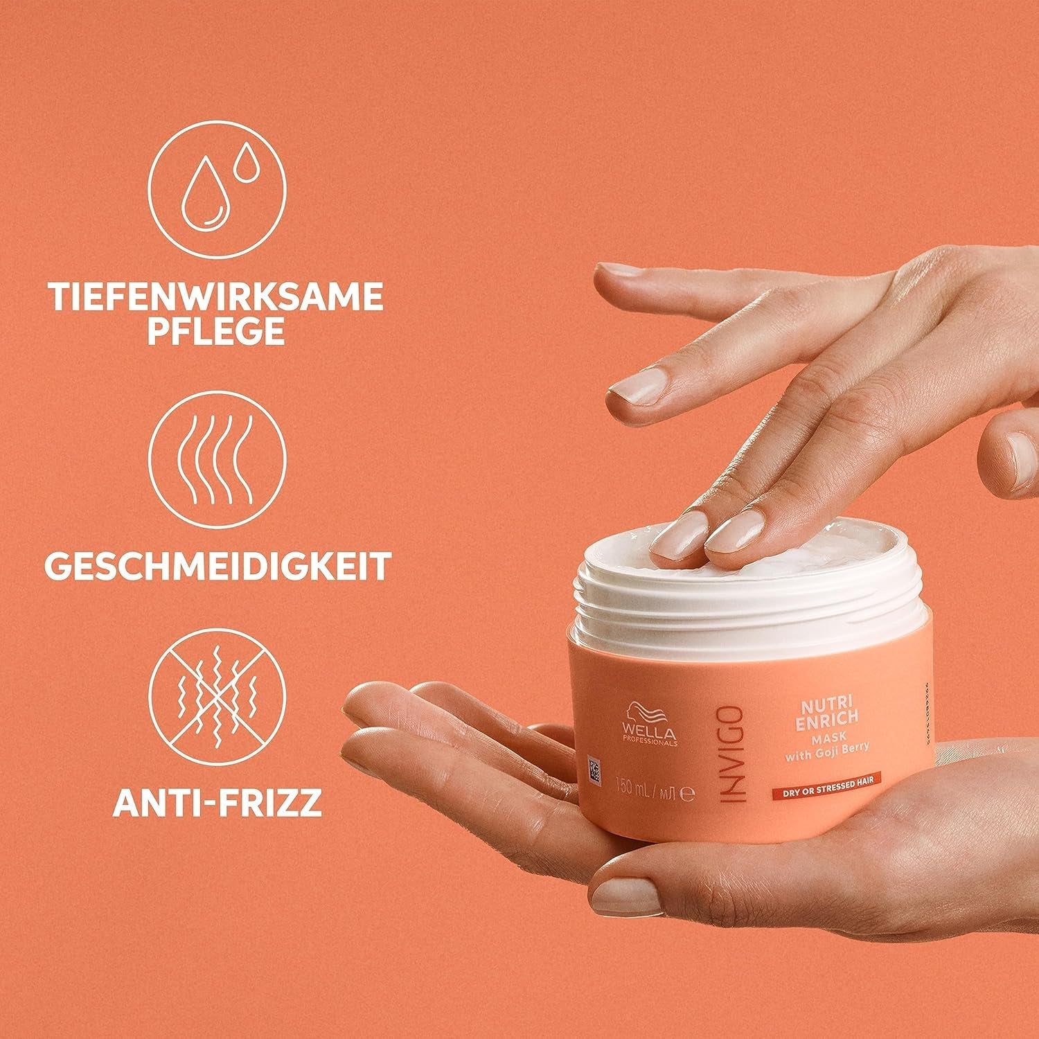 Wella Professionals Invigo Nutri Enrich - cura idratante per capelli danneggiati - balsamo, maschera e balsamo con vitamina E, pantenolo e mandorle - contro l'effetto crespo e per ricci vivaci Naty Shop Hair Mask