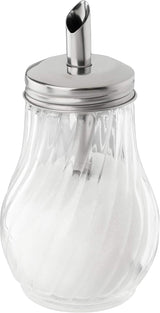 Distributore di zucchero FMprofessional FLEURETTE da 280 ml, contenitore in vetro, contenitore per un facile dosaggio, contenitore per varie occasioni, contenitore di alta qualità (colore: argento), quantità: 1 pezzo
