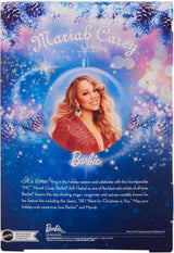 Barbie Mariah Carey - Bambola da collezione con vestito rosso scintillante, volant, spacco, riccioli affascinanti, accessori argento, tacchi alti rossi, tradizione natalizia, decorazione, HJX17