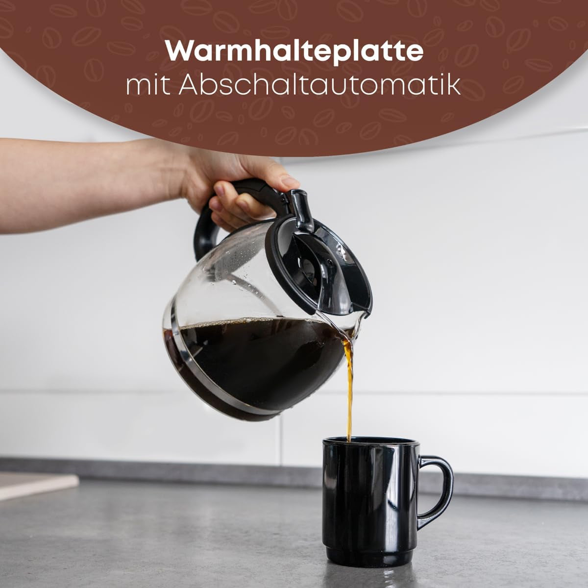 Macchina per caffè espresso Clatronic® | Macchina per caffè espresso automatica per 12-14 tazze (circa 1,5 litri) | Macchina per caffè espresso con filtro e sistema antigoccia | 900 W | Espressore KA 3473 Nero
