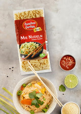 Giardino di bambù - Mie Noodles | Noodles istantanei per la cucina asiatica | Ideale per piatti wok o zuppe Vegani | Busta da 250 g