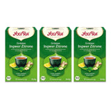 Yogi Tea - Tè verde con zenzero e limone, Tè ayurvedico biologico con spezie ed erbe aromatiche, Miscela di tè verde, zenzero e limone, Confezione da 3 tè Yogi, 3x17 bustine di tè (51 bustine di tè in totale), Ideale come regalo