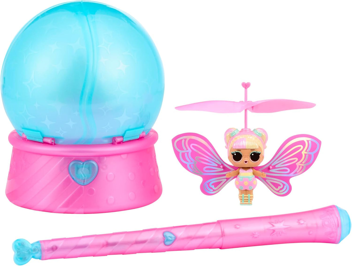 LOL Sorpresa! Magic Flyers Fairies Tots - Flower Child - Includes 1 doll and 1 magic wand in a flower-shaped pack, 2 to collect, Rose
