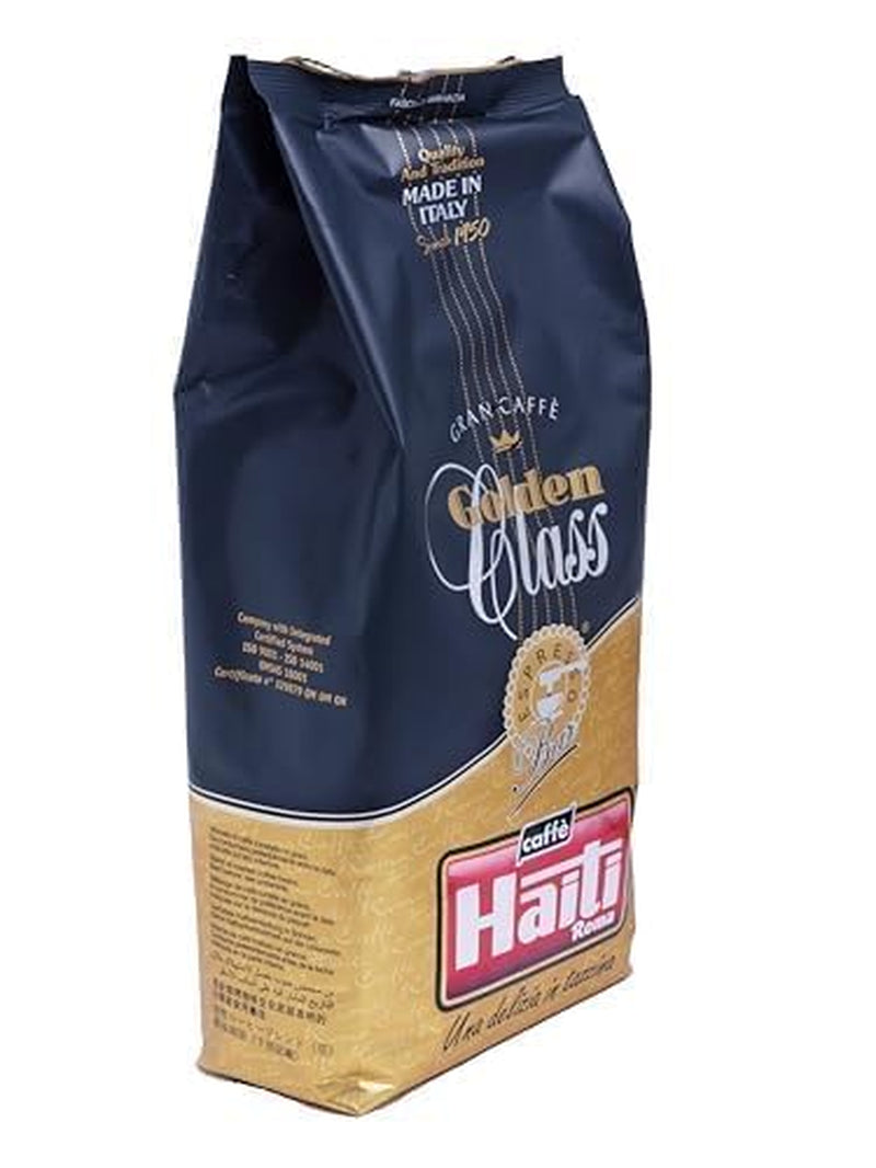 Caffè Haiti Roma Gran Caffè Golden Class in grani in confezioni da 1 kg. Tostatura artigianale italiana e miscela di qualità.