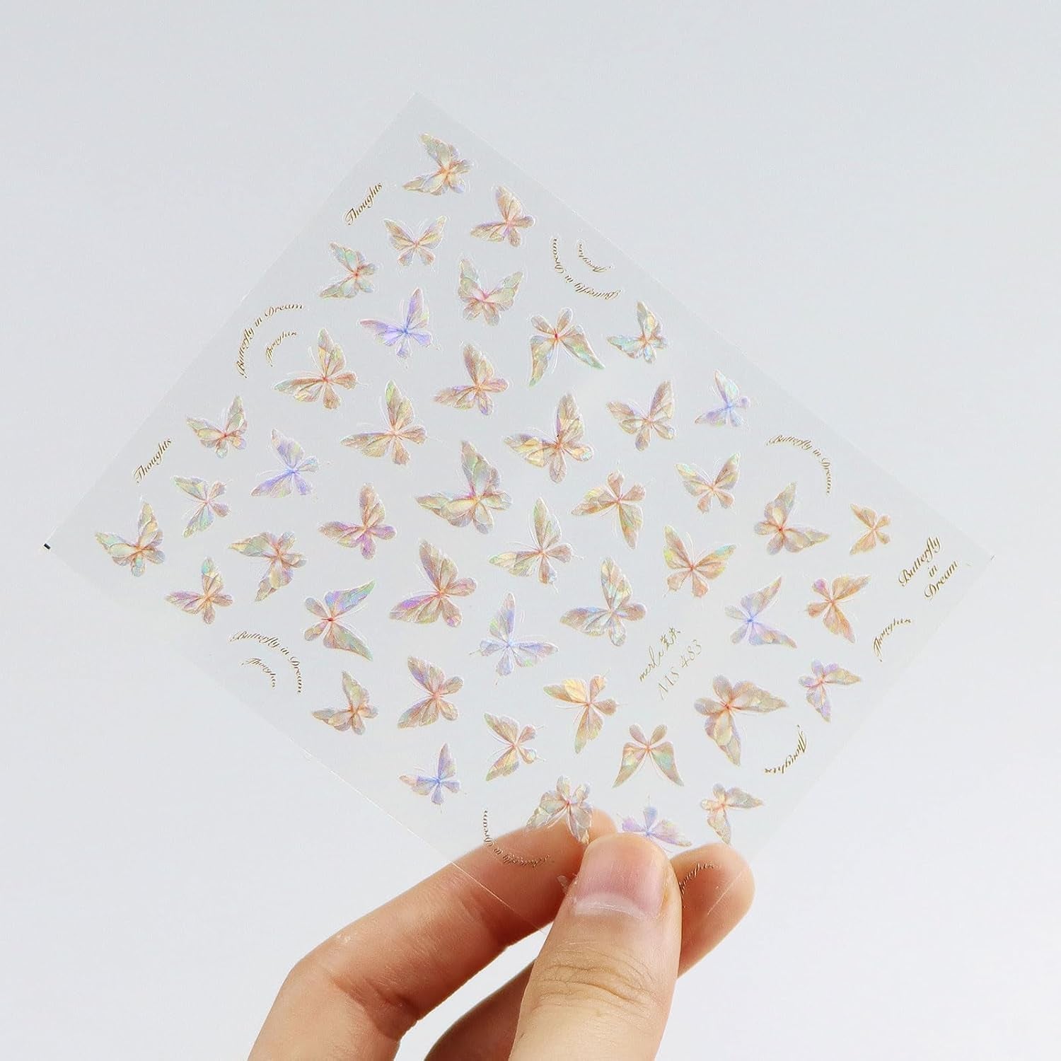JMEOWIO 3D Nagelsticker Schmetterling Nail Art Sticker Self-klebend Nagelaufkleber 5D Stereoscopico Decorazione Nageldesign Zubehör 1 Blatt