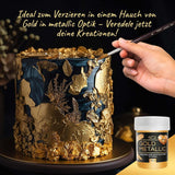 He-Ju Colorante alimentare liquido oro metallizzato 25 ml, glitter commestibile per bevande e alimenti (Oro metallizzato, 25 ml)