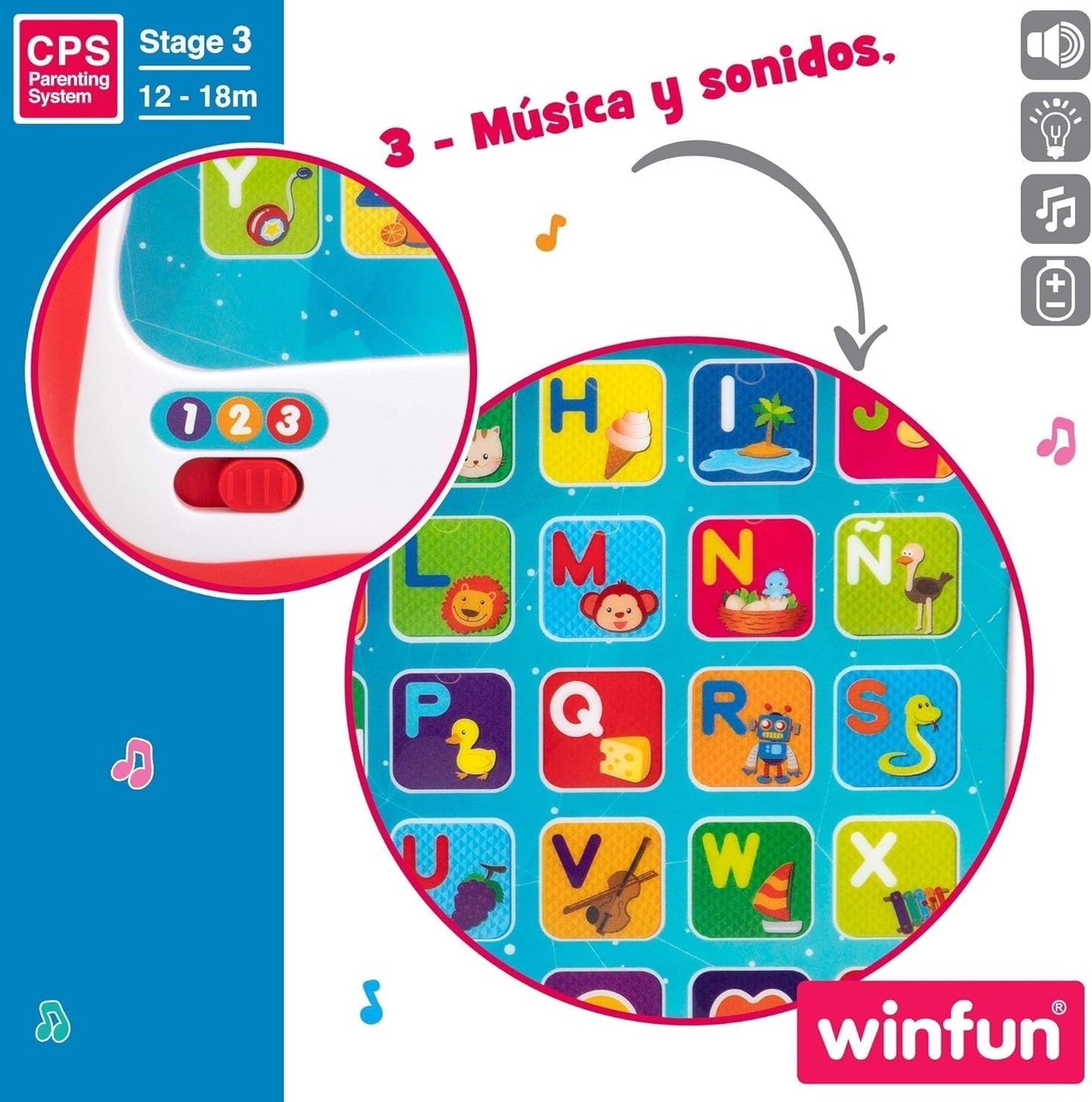 winfun ColorBaby 44256 Vassoio didattico con luci e suoni Giocattoli per bambini Naty Shop