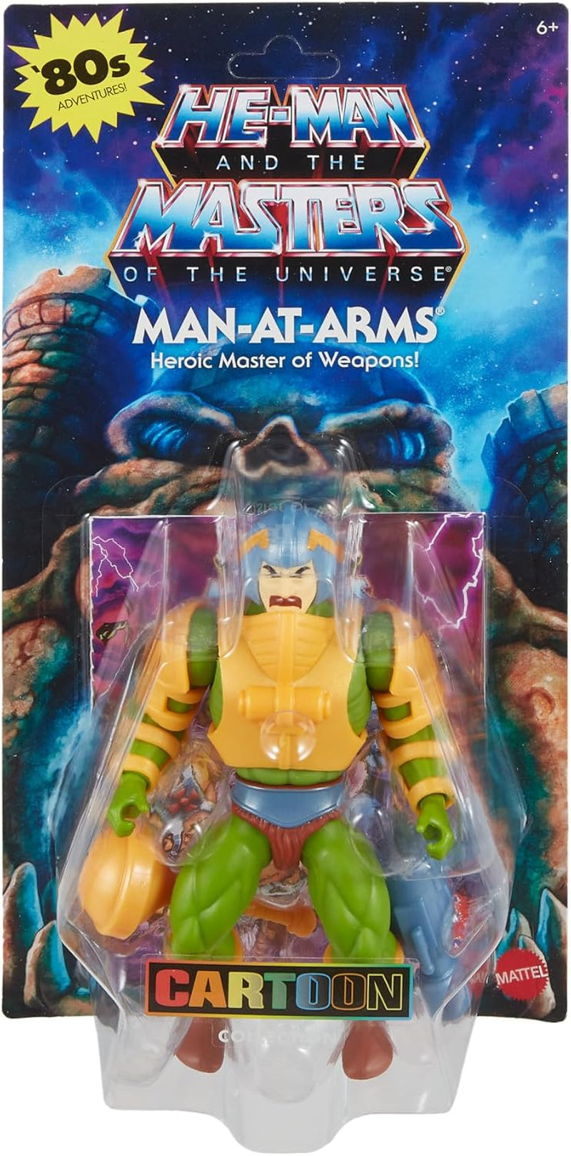 Giocattolo di Masters of the Universe Origins, action figure di Man-At-Arms Duncan della collezione Cartoon, altezza ca. 14 cm, eroe con armatura rimovibile e accessori, Action figures HYD25 Naty Shop