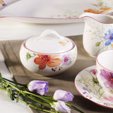 Villeroy & Boch - Zuccheriera Mariefleur, Colori Assortiti, Lavabile in Lavastoviglie, Adatta al Microonde, Zuccheriera con Coperchio, Zuccheriera, Portaoggetti, Accessorio per caffè, Stoviglie Floreali, Porcellana Premium