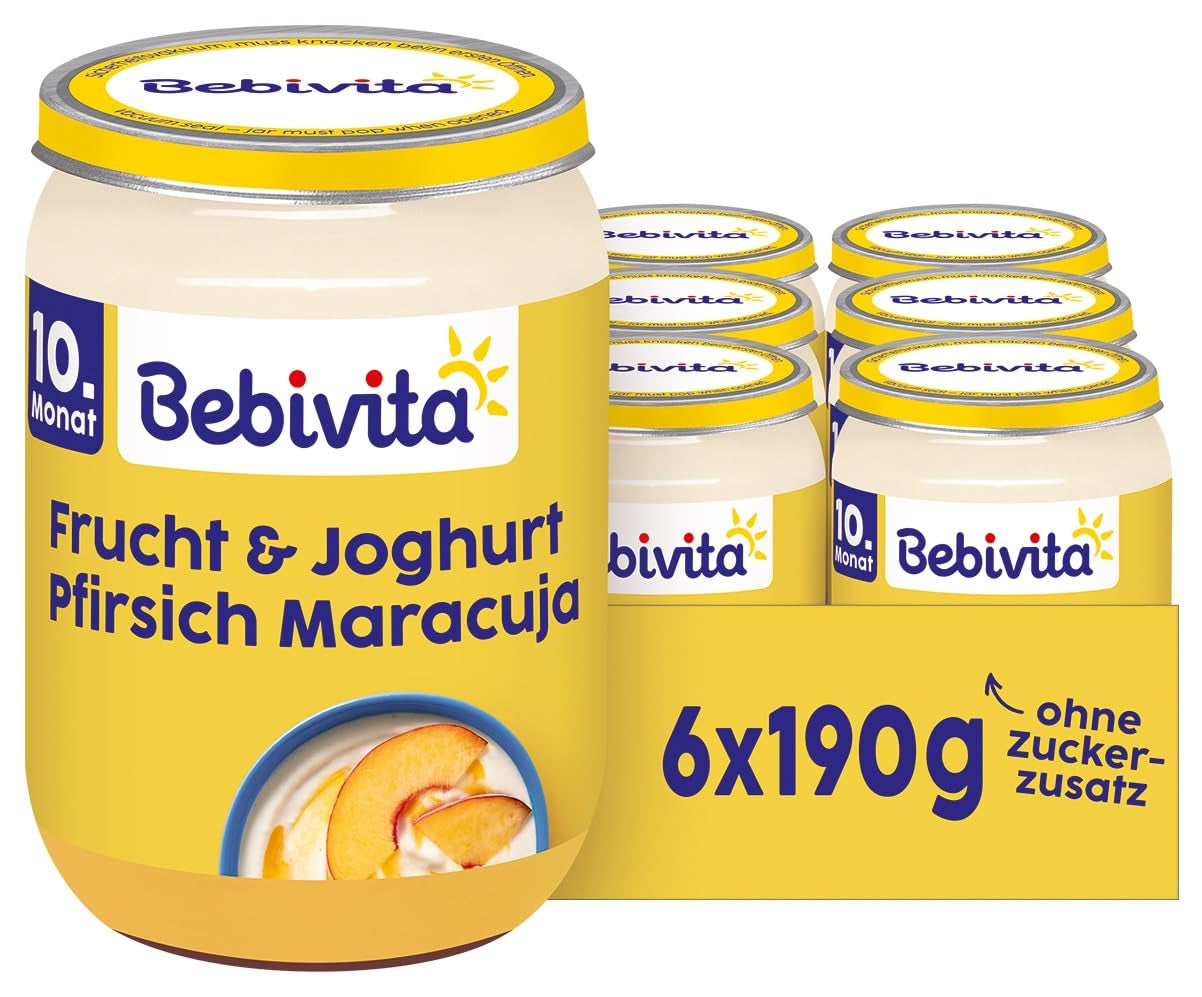 Frutta e yogurt/Quark DUO Pesche Frutto della passione/Yogurt, confezione da 6 (6x190g)