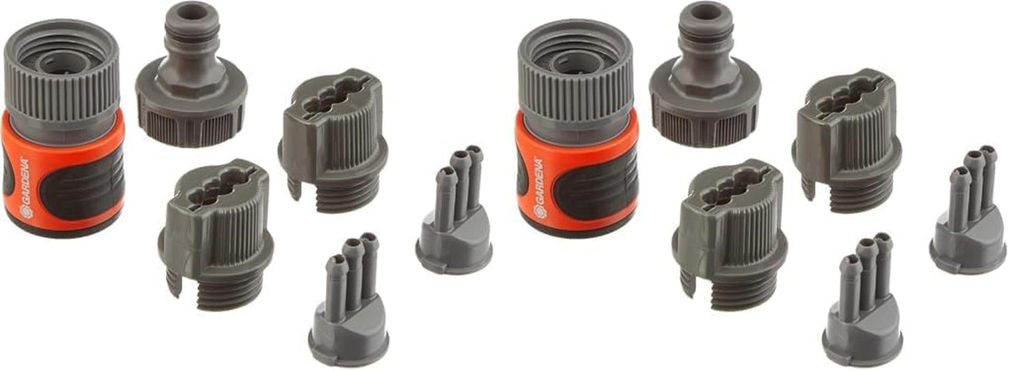 Kit di collegamento tubo irrigatore Gardena: raccordi di collegamento per inizio e fine tubo irrigatore, accessori per articoli (995, 996, 997, 1998, 1999), parti originali del sistema Gardena (5316-20)