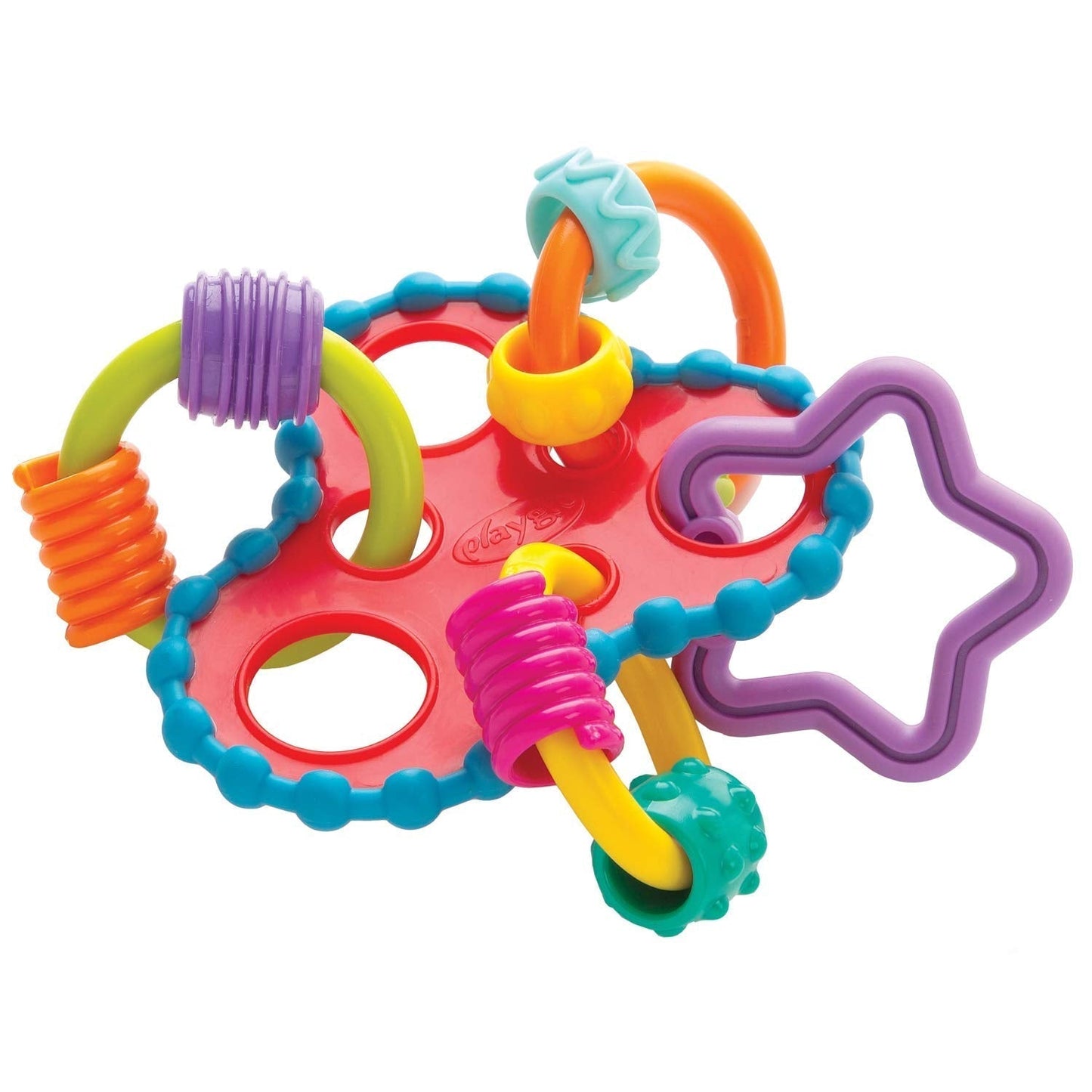 Playgro Rattle Super Shaker - palla a sonagli per bambini - palla a sonagli - palla a sonagli per bambini - palla a sonagli - abilità motorie - giocattolo per bambini - abilità motorie per bambini - colorato Baby Toys Naty Shop Roundabout Rattle