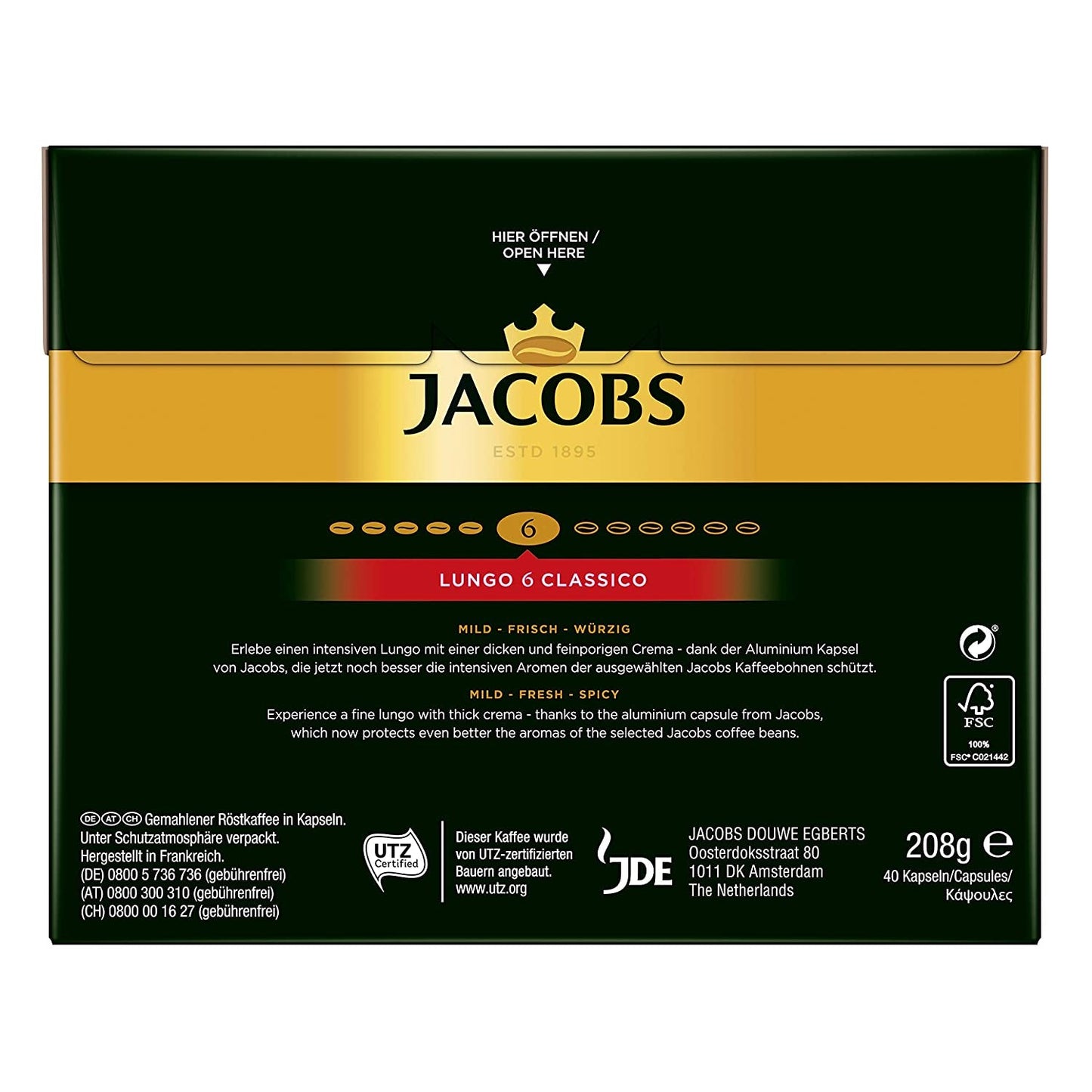 Kaffeekapseln Lungo Classico (nur für kurze Zeit) Megapack XXL & Kaffeekapseln Krönung Crema, 200 capsule compatibili Nespresso, confezione da 10, 10 x 20 getränke, 1040 g