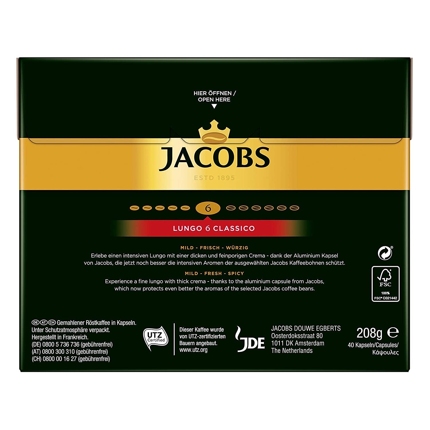 Kaffeekapseln Lungo Classico (nur für kurze Zeit) Megapack XXL & Kaffeekapseln Krönung Crema, 200 capsule compatibili Nespresso, confezione da 10, 10 x 20 getränke, 1040 g