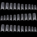 TRIXES 500 punte per unghie in gel, punte per unghie francesi, in acrilico trasparente, per manicure fai-da-te, 10 modelli diversi