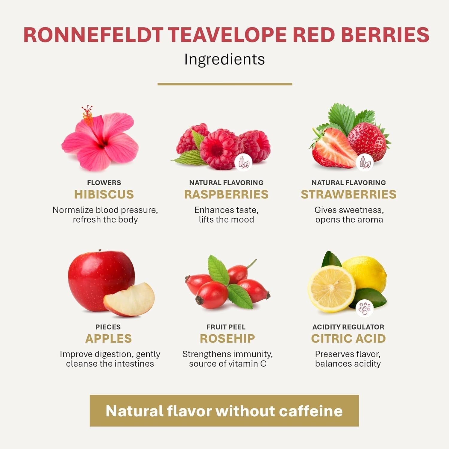 Teavelope "Red Berries" - tè alla frutta al gusto di fragola e lampone, 25 bustine di tè, 62,5 g
