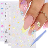 GZMAYUEN 12 colori adesivi per unghie francesi adesivi per unghie in colore sfumato francese 3D accessori per unghie autoadesivi per design per unghie