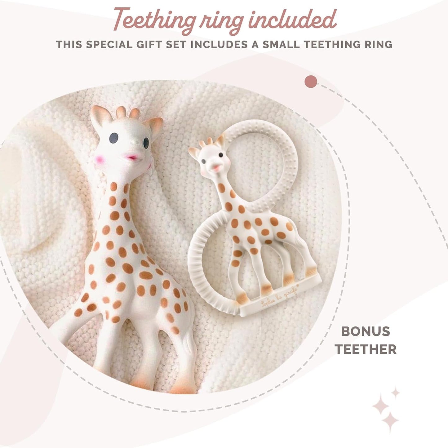 Sophie la Giraffa - Confezione regalo per bebè + Massaggiagengive - 100% gomma naturale - Set di attività per bebè - Giocattolo per l'apprendimento precoce