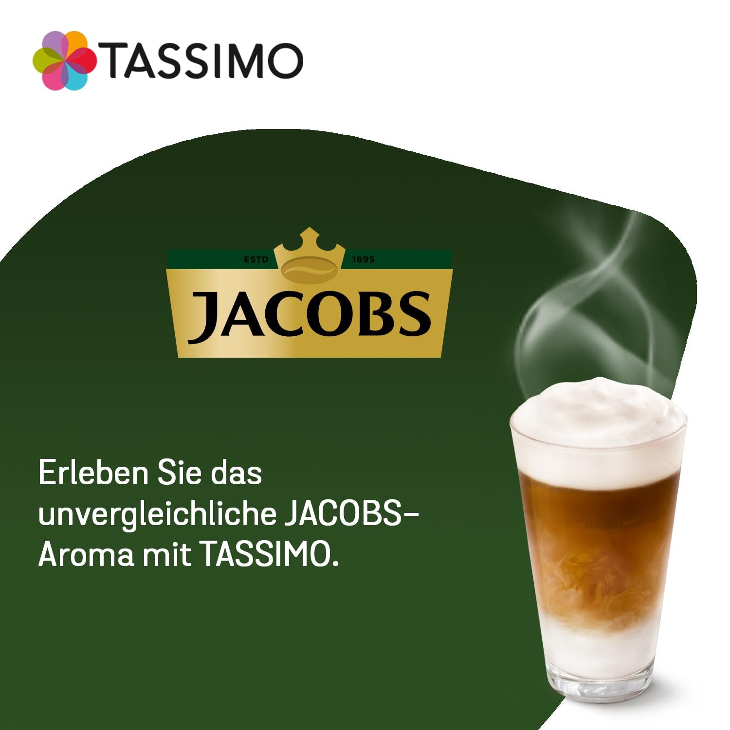 Tassimo Kapseln Jacobs Tipo Latte Macchiato Classico, 5 x 8 cialde, 40 Kaffeekapseln