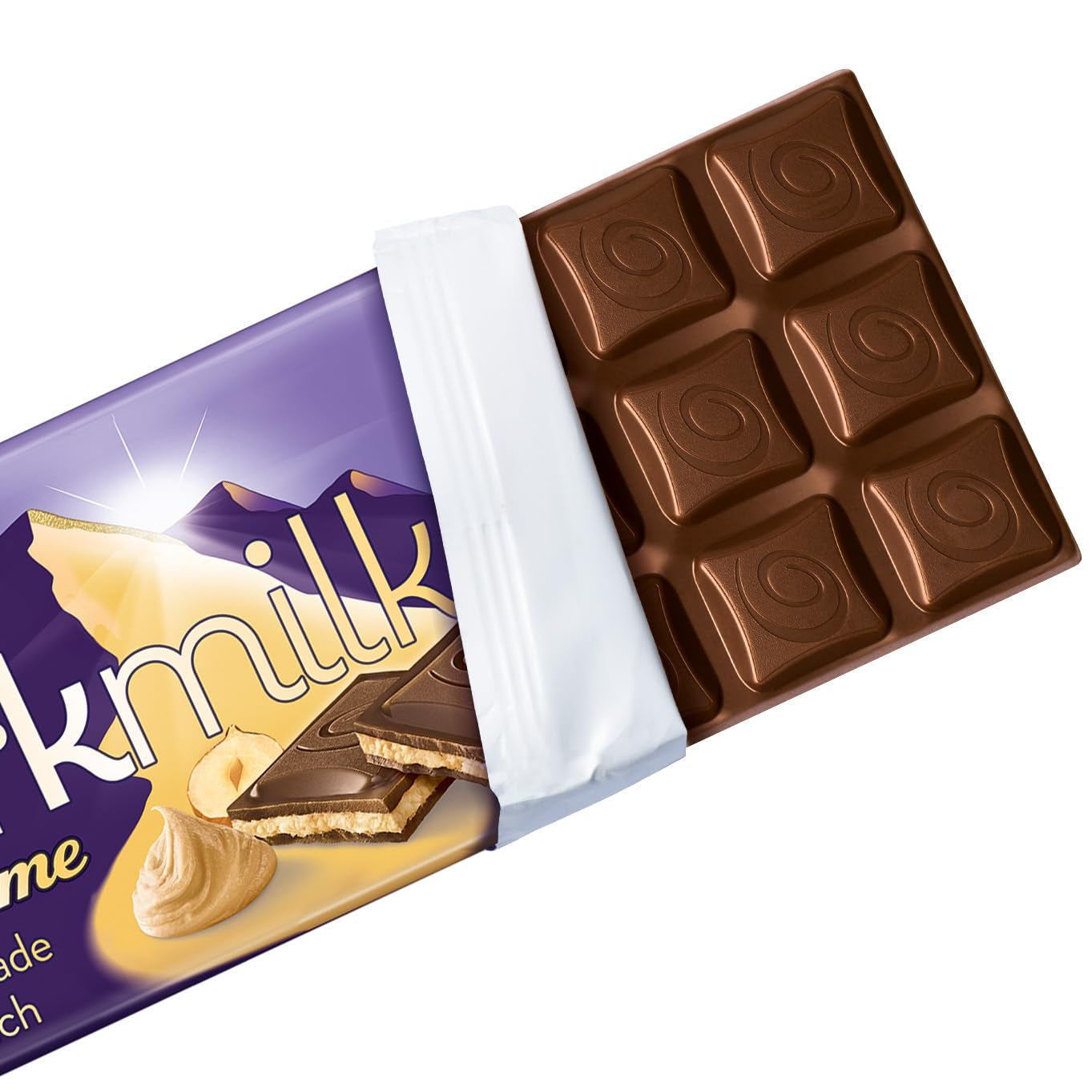 Milka Black Milk – Cioccolato fondente alpino con ripieno cremoso al latte e torrone – 85g (confezione da 5)