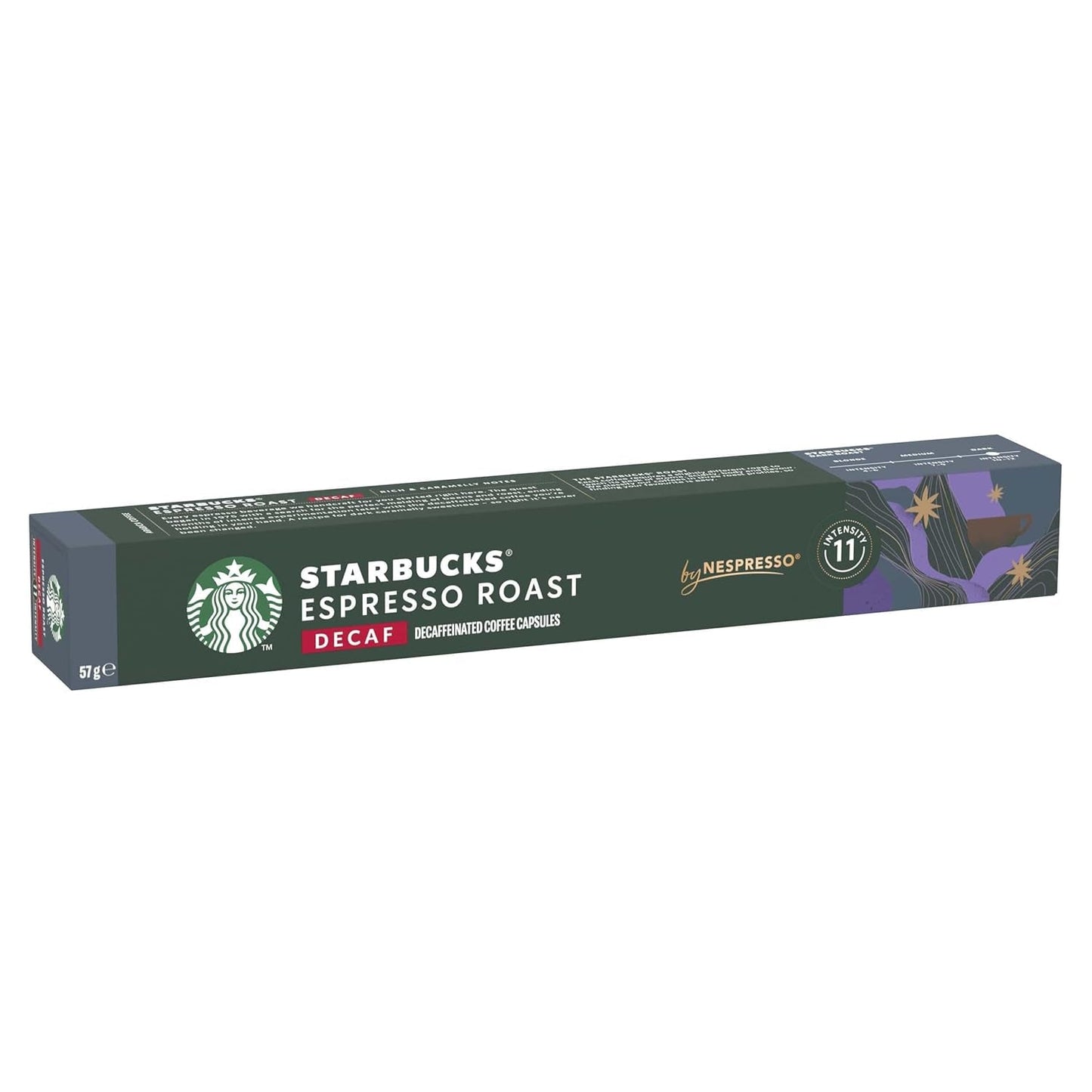 STARBUCKS Espresso Roast Entkoffeiniert di Nespresso, Dunkle Röstung, Kaffeekapseln 10 x 10 (100 Kapseln)