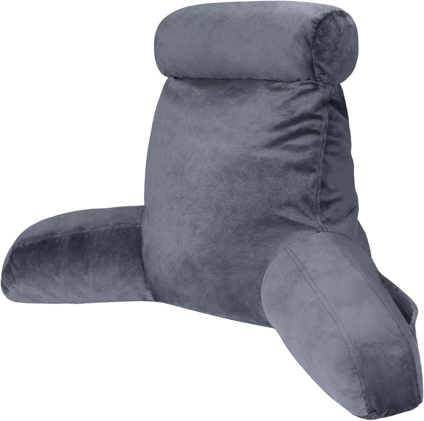 INFANTIA cuscino da lettura ergonomico con braccioli, supporto per la schiena, grande, grigio