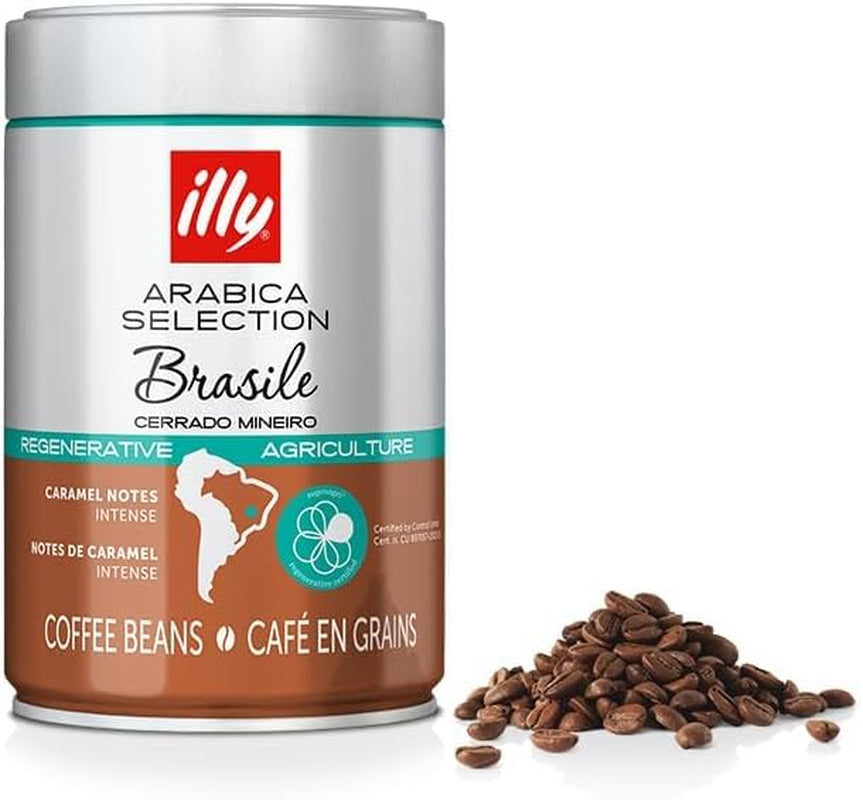ILLY 6 cartoni di caffè in grani da 250 grammi cadauno, Selezione Arabica, Brasile, certificato Cerrado Mineiro, Regenagri