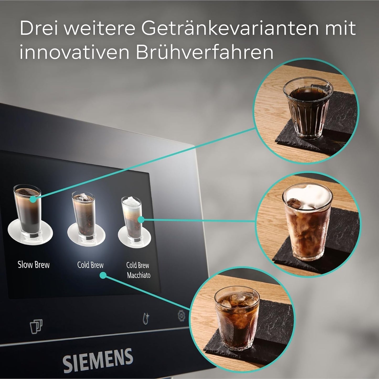 Macchina per caffè espresso completamente automatica Siemens EQ700, ampio schermo TFT a colori, 36 bevande calde e fredde, birra fredda, funzione 2 tazze, controllo app, sistema di pulizia automatico, acciaio inossidabile nero, TQ717D03