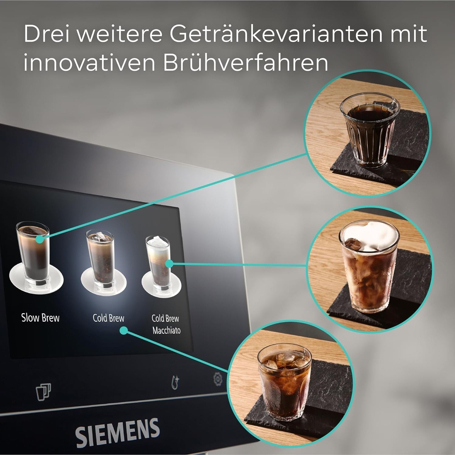 Macchina per caffè espresso completamente automatica Siemens EQ700, ampio schermo TFT a colori, 36 bevande calde e fredde, birra fredda, funzione 2 tazze, controllo app, sistema di pulizia automatico, acciaio inossidabile nero, TQ717D03