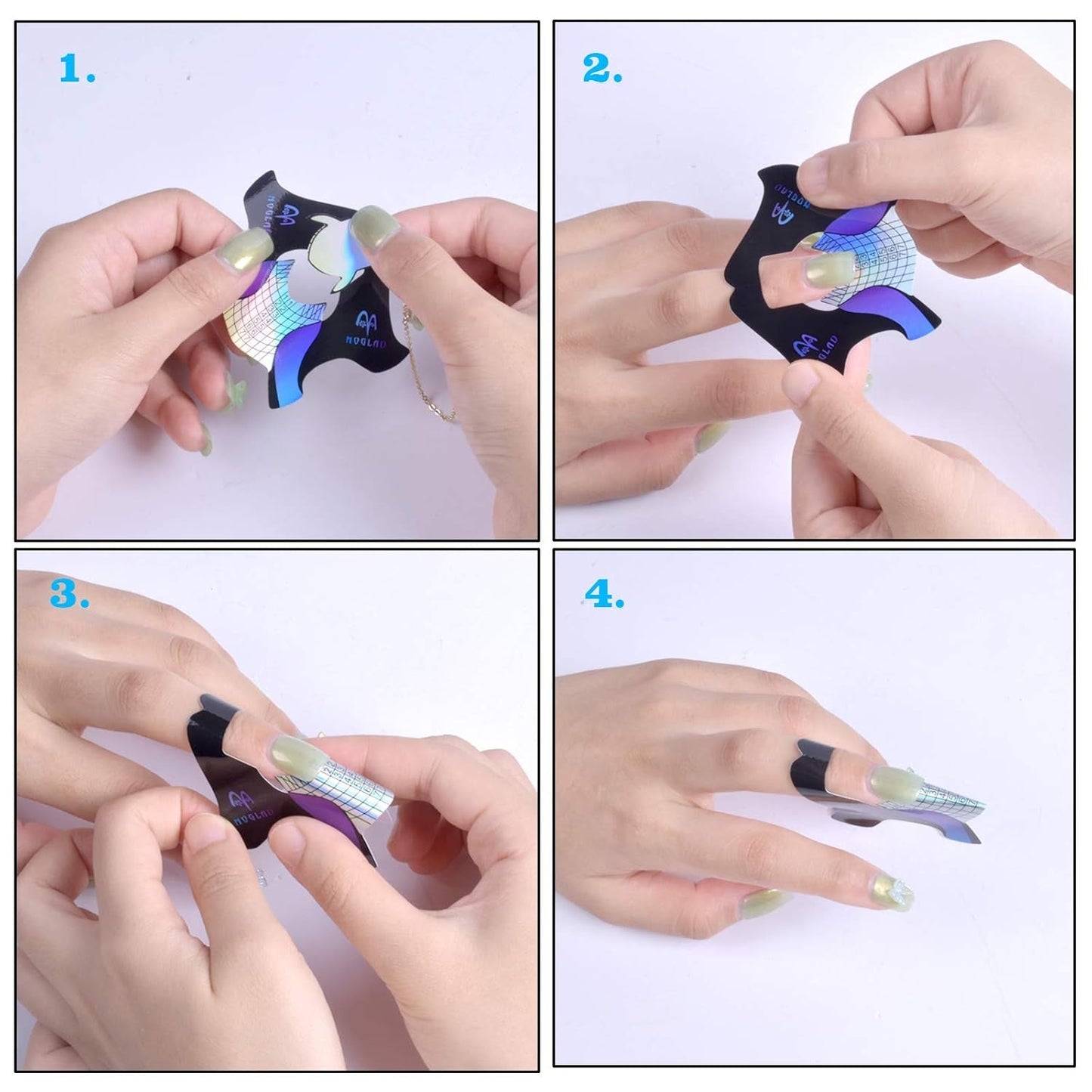 100 modelli per unghie in gel, accessori per unghie artificiali, modelli per unghie autoadesive per nail art, unghie in gel, estensioni per unghie artificiali