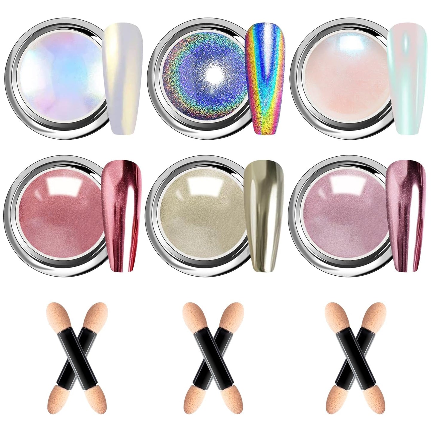 BISHENGYF Polvere per unghie cromata argento – Metal Holo Chromfarbener Nagelpuder, 1G Cromepulver Nägel Glitzer Glänzende Silver Nagelpulver Spiegeleffekt Pigment Nagelkunst, Diy-Design-Dekor Frauen Geschenk