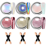 BISHENGYF Polvere per unghie cromata argento – Metal Holo Chromfarbener Nagelpuder, 1G Cromepulver Nägel Glitzer Glänzende Silver Nagelpulver Spiegeleffekt Pigment Nagelkunst, Diy-Design-Dekor Frauen Geschenk