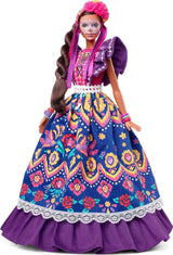 Bambola Barbie Día De Muertos 2022 con abito tradizionale arricciato, ghirlanda di fiori e pittura per il viso Calavera, regalo per collezionisti