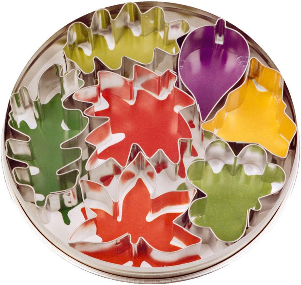 Städter 023338 Stampo per biscotti a 7 foglie, lamiera d'acciaio, 4,5 - 6,5 cm, argento