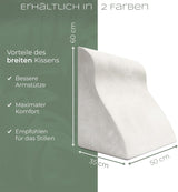 Cuscino da lettura per letto e divano, comodo cuscino per la schiena con memory foam, cuscino antireflusso utilizzabile come cuscino da letto, schienale o testiera, comodo cuscino da letto come piacevole supporto per la schiena