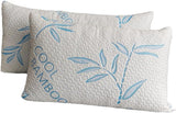 Comfysleep Cuscino King Size in viscosa di bambù, memory foam triturato, fodera regolabile in viscosa di bambù, rimovibile/lavabile, 2 pezzi Naty Shop Cuscini standard Titolo predefinito