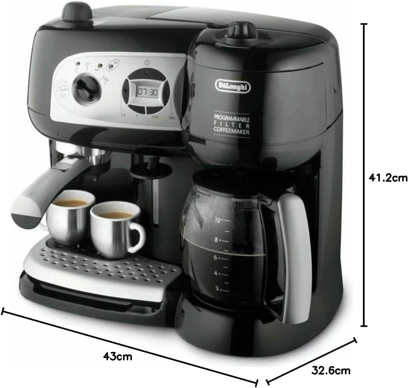 De'Longhi BCO264.1 Macchina per caffè espresso e caffè in uno, con pompa, nero, 38 x 24 x 35 cm