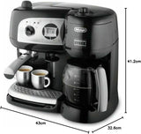 De'Longhi BCO264.1 Macchina per caffè espresso e caffè in uno, con pompa, nero, 38 x 24 x 35 cm