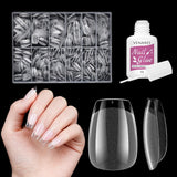Unghie finte corte Ballerina 500 pezzi Colla su 12 misure Unghie artificiali Punte per unghie corte in gel morbido con copertura completa per unghie in gel Corte S