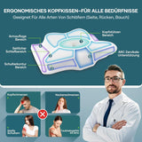 Cuscino per il collo Cuscino per la testa Cuscino ortopedico Cuscino in memory foam Cuscino per la testa ergonomico Cuscino di supporto per il collo Cuscino antiurto laterale per chi dorme sul fianco, sulla schiena e sullo stomaco Cuscini ortopedici cervicali bianchi Naty Shop