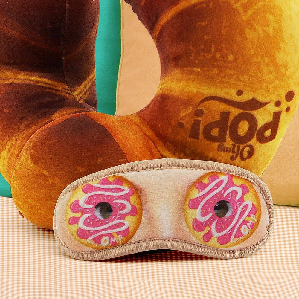 Cuscino per il collo e maschera per dormire, cuscini da viaggio Orange Naty Shop