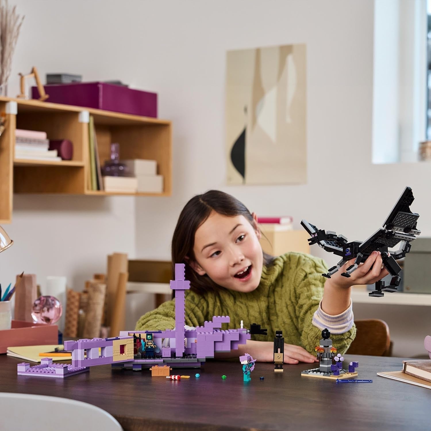 LEGO Minecraft The End Dragon e The End Ship Set di giocattoli d'azione e di scoperta Set di costruzioni per videogiochi Set di avventure Regalo per ragazzi e ragazze 8 anni 21264 Set di costruzioni Beuche den LEGO-Store