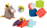 B. Toys Set di giocattoli per bambini con peluche Zebra, anello per la dentizione, mattoncini morbidi e palline - Set regalo di giocattoli per le abilità motorie per neonati a partire da 0 mesi Giocattoli per bambini Naty Shop Titolo predefinito