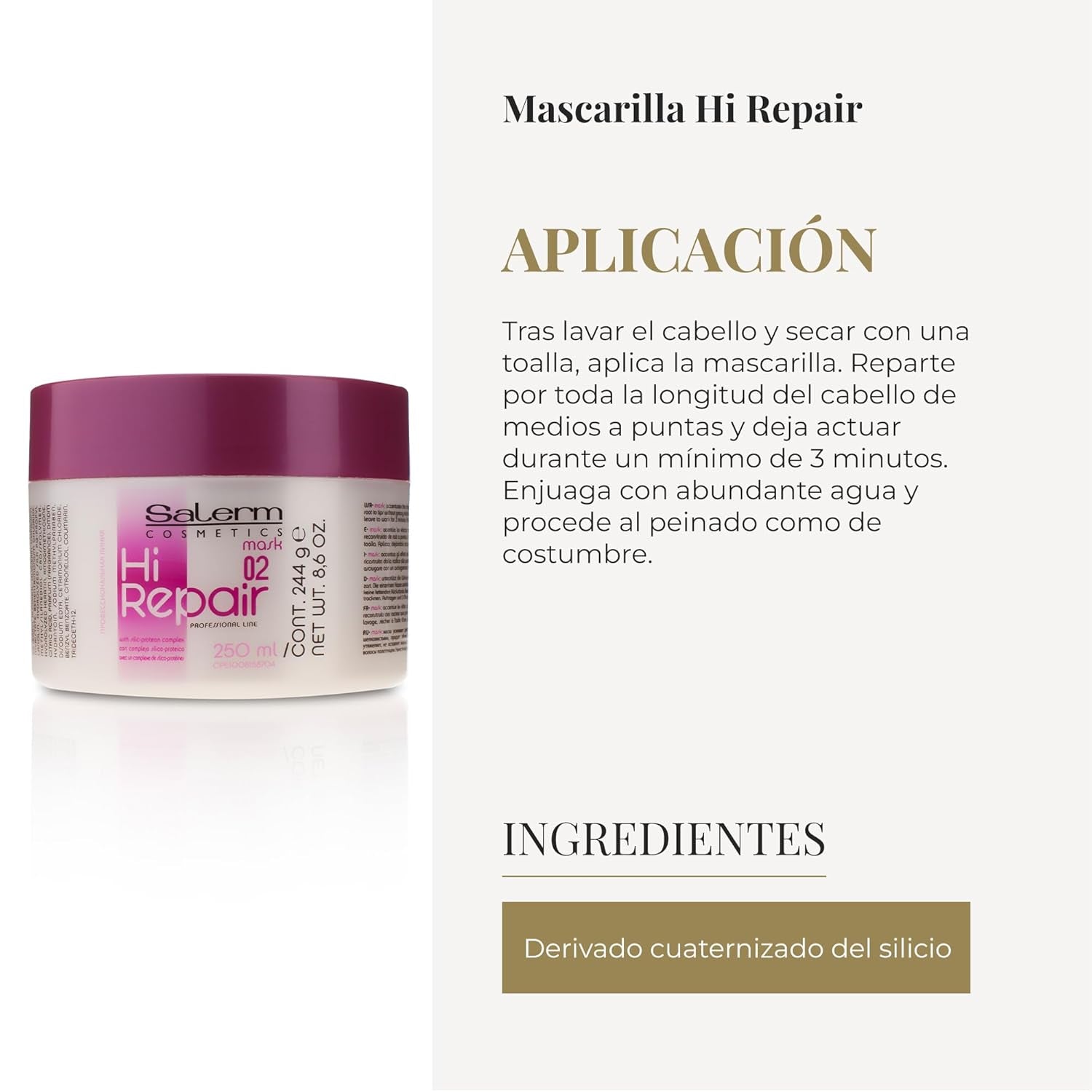 Hi Repair Mask 02 Maschera per capelli Naty Shop da 250 ml