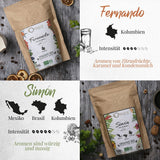 ORIGEENS Bio Kaffeebohnen Probierset 1kg | Premium Bio Arabica Kaffee Ganze Bohnen Set 4x250g | Röstung tradizionale | Kaffee Geschenkset